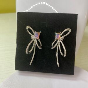 Elegant Silver Bow Earrings